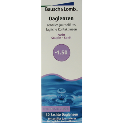 Bausch & Lomb Daglenzen -1.50 30 Stuks Bausch & Lomb Daglenzen -1.50 30 Stuks