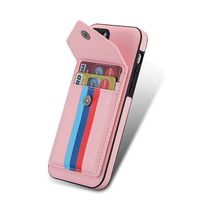 iPhone SE 2022 hoesje - Backcover - Patroon - Pasjeshouder - Portemonnee - Kunstleer - Roze