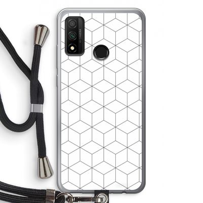 Zwart-witte kubussen: Huawei P Smart (2020) Transparant Hoesje met koord