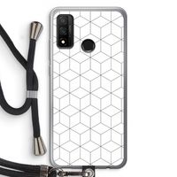Zwart-witte kubussen: Huawei P Smart (2020) Transparant Hoesje met koord
