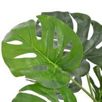 The Living Store Kunstagave monstera - Decoratieve plant - 100 cm - Groen en bruin