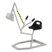 Zitgraafmachine 360° Draaibaar Graafmachine om op te Zitten Metaal Graafmachine Zandbak met Schep Zitgraafmachine Grijs