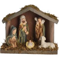 Kerstmis kerststalletje - 5x kerstbeelden/kerstfiguren - poselein - 14 cm
