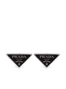 Prada boutons de manchette à logo triangulaire - Noir