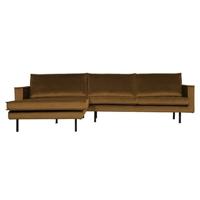 BePureHome Rodeo Chaise Longue Links - Velvet - Honinggeel - thumbnail