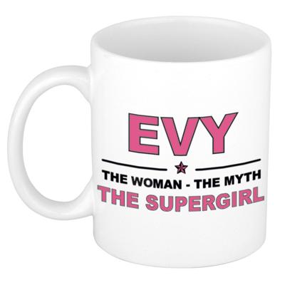 Evy cadeau mok - Woman Myth Supergirl - naam koffiemok - 300 ml - collega - moederdag Evy cadeau mok - Woman Myth Supergirl - naam koffiemok - 300 ml - collega - moederdag