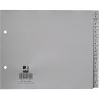 Q-CONNECT tabbladen, ft 18 x 22,5 cm, PP, 2-gaatsperforatie, set van A-Z, grijs
