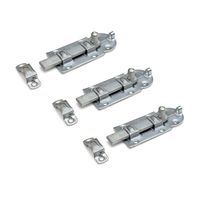 3x stuks rolschuif / rolschuiven / poortgrendel staal verzinkt 5,6 x 14 cm