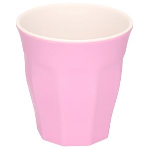 Onbreekbare kunststof/melamine roze drinkbeker 9 x 8.7 cm voor outdoor/camping   -