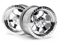 6 spoke wheel shiny chrome (83x56mm/2pcs) - thumbnail