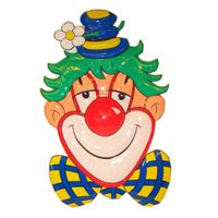 Clown met blauw hoedje 70 cm   - - thumbnail