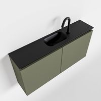 Toiletmeubel Mondiaz Ture | 100 cm | Meubelkleur Army | Eden wastafel Urban Midden | 1 kraangat