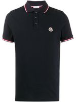 Moncler polo à applique logo - Bleu