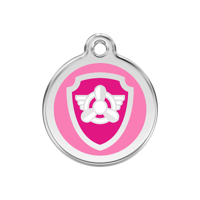 Nickelodeon Paw Patrol Skye Tag Pink roestvrijstalen hondenpenning medium/gemiddeld dia. 3 cm - Reddingo