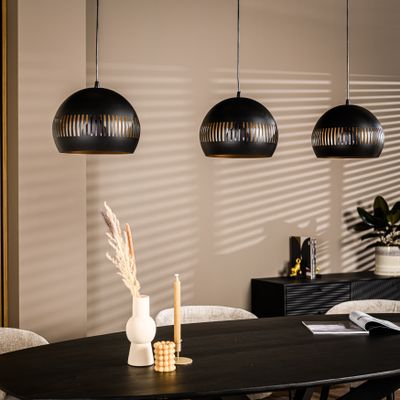 BASE Hanglamp 'Rachel' 3-lamps, kleur Zwart