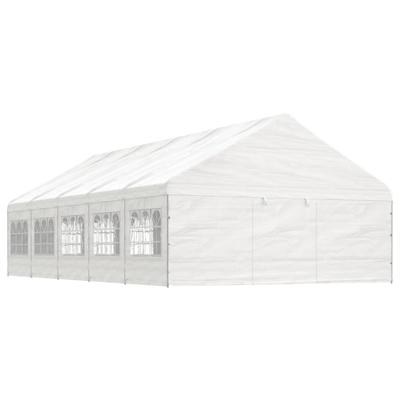 Prieel met dak 11,15x5,88x3,75 m polyetheen wit