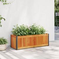 Plantenbak 80x30x27,5 cm massief acaciahout en staal