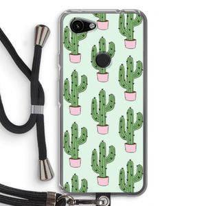 Cactus Lover: Pixel 3a Transparant Hoesje met koord