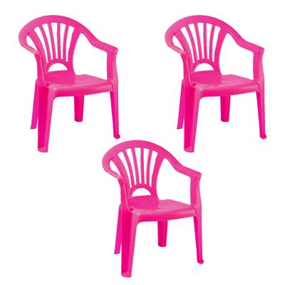 Trendoz Stoeltje voor kinderen - 3x - roze - 50 cm - binnen en buiten - kunststof