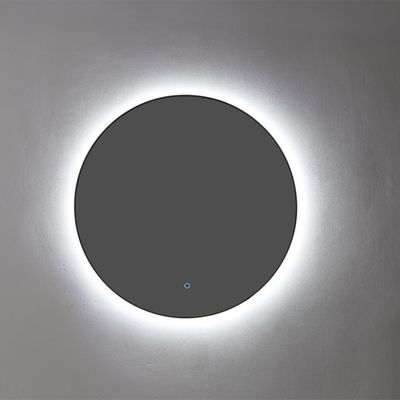 Badkamerspiegel Sanilux Rond LED Verlichting 3 Kleuren Instelbaar Dimbaar 80x3 cm Mat Zwart Incl. Spiegelverwarming Sanilux