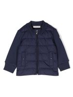 Moncler Enfant veste bomber matelassée à patch logo - Bleu