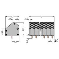 WAGO 816-109 Veerkrachtklemblok 1.50 mm² Aantal polen 9 Grijs 70 stuk(s) - thumbnail