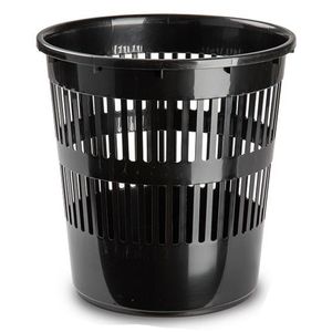 Afvalbak/vuilnisbak/kantoor prullenbak - plastic - zwart - 28 cm