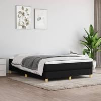 Boxspring met matras stof zwart 140x200 cm