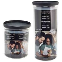 Voorraadpot/weckpot set - 4x stuks - Stapelbaar - Glas