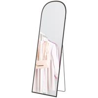 HOMCOM Staande Spiegel Volledige Lichaamsspiegel Grote Spiegel, Modern Ontwerp, 50 cm x 1,5 cm x 161,5 cm, Zwart