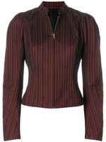 John Galliano Pre-Owned pinstriped zipped blouse - Rouge