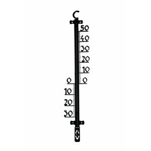 Buitenthermometer - kunststof - 25 cm - zwart