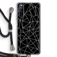 Geometrische lijnen wit: Sony Sony Xperia 10 III Transparant Hoesje met koord