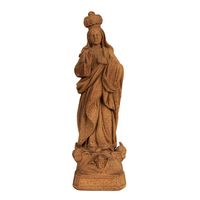 Clayre & Eef Decoratie Beeld Maria 19 cm Bruin Polyresin Religious sculpture Bruin Religious sculpture