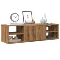 Wandkast 102x30x29 cm bewerkt hout artisanaal eikenkleurig