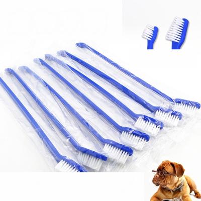 20 stuks hond kat effectieve huisdieren mondverzorging huisdier tandenborstel specificatie: blauwe handvat + medium haar (blauw)