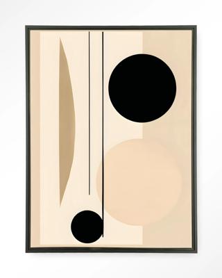 Urban Cotton Wandkleed 'Nagoya' 145 x 190cm in Floating Frame - black