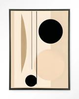 Urban Cotton Wandkleed 'Nagoya' 145 x 190cm in Floating Frame - black