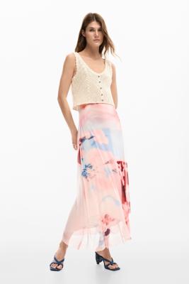 Gecombineerde jurk met haakwerk - RED - XL