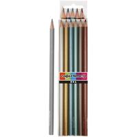 Creativ Company Driehoekige kleurpotloden - metallic, 6st.