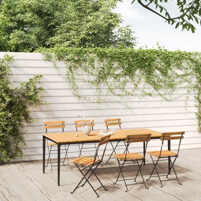 Tuinstoelen inklapbaar 6 st staal en massief acaciahout