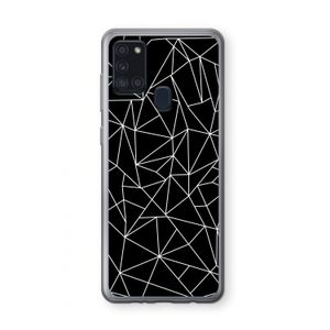 Geometrische lijnen wit: Samsung Galaxy A21s Transparant Hoesje