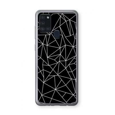 Geometrische lijnen wit: Samsung Galaxy A21s Transparant Hoesje