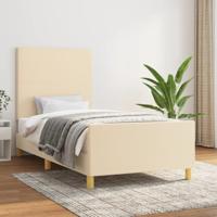 Bedframe zonder matras 80x200 cm stof crèmekleurig