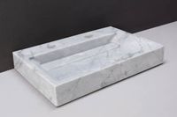 Forzalaqua Bellezza wastafel 80x50cm met 2 kraangaten carrara gepolijst