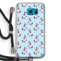 Eenhoorns overal: Samsung Galaxy S6 Transparant Hoesje met koord