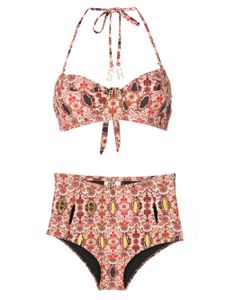 Amir Slama bikini dos-nu à fleurs - Rouge