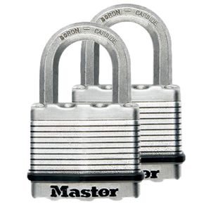 Masterlock 2 x 50mm keyed alike padlocks with treated steel body for weather resi - M5EURT