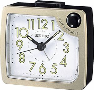 Seiko QHE120G Reiswekker kunststof wit 6,5 x 7,6 x 3,5 cm
