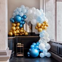 Ginger Ray BA-323 Balloon Arch Blauw & Chrome Goud Ballonnenboog - thumbnail